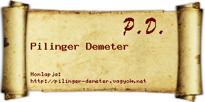Pilinger Demeter névjegykártya